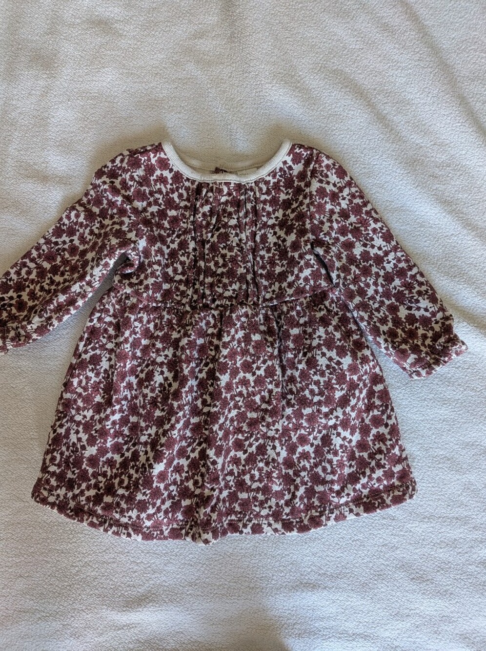 Carter's Cream and Maroon Floral Casual Dress